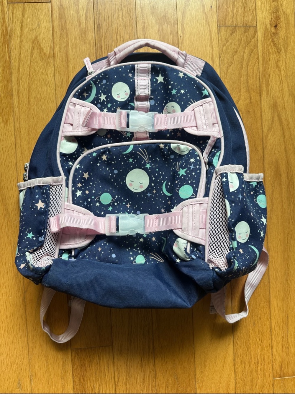 Pottery Barn Kids Pink Navy Glow-in-the-Dark Moons, Large Mackenzie Backpack
